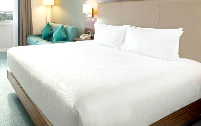 A comfortable double room at Hilton Garden Inn London Heathrow Airport