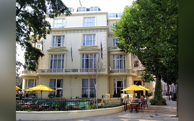 An exterior view of The Colonnade Hotel