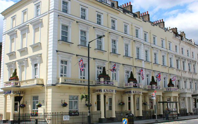 The exterior of Sidney Hotel London